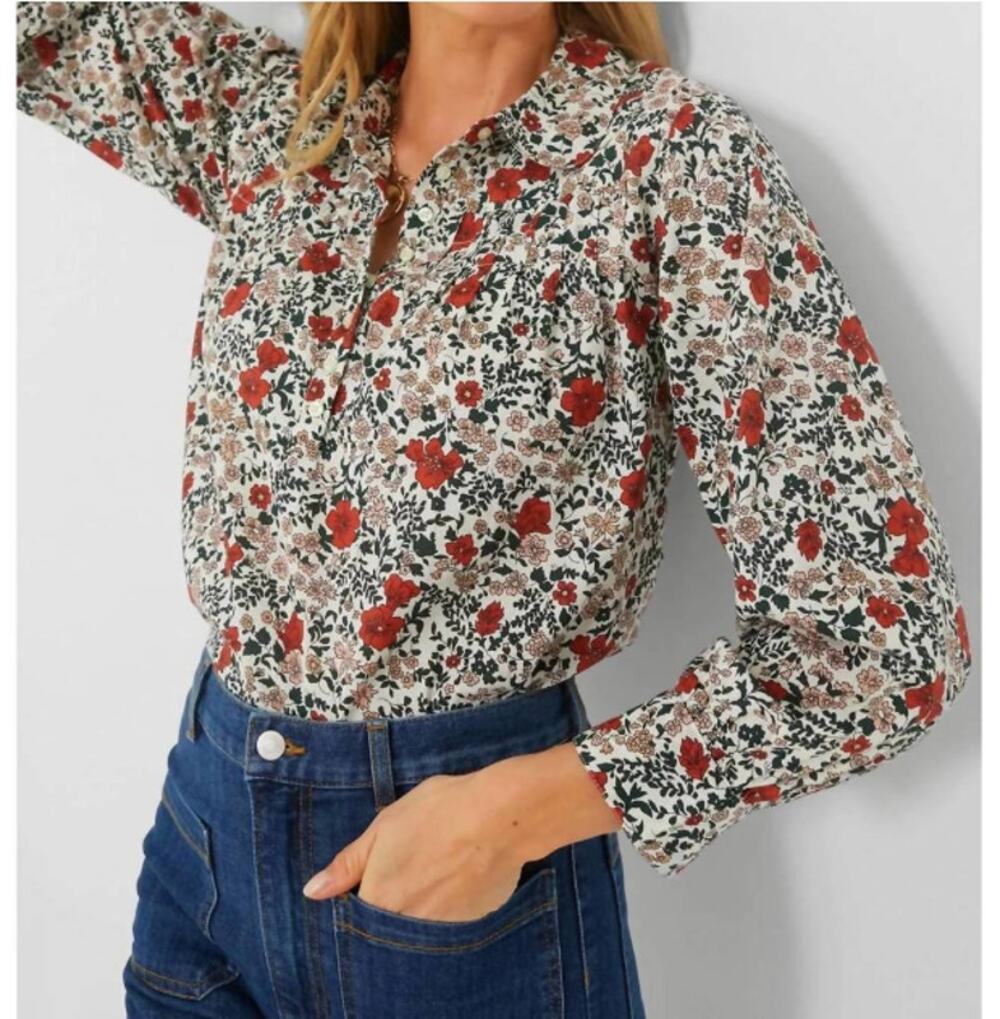 THE GREAT. Summit Top Cream Mesa Floral Sz 3/US L $252 {3W32}